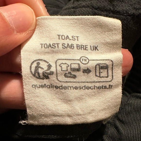 TOAST Cotton Twill Pull On Pants Size 6 Small Med Black Grey Slate - Picture 10 of 10